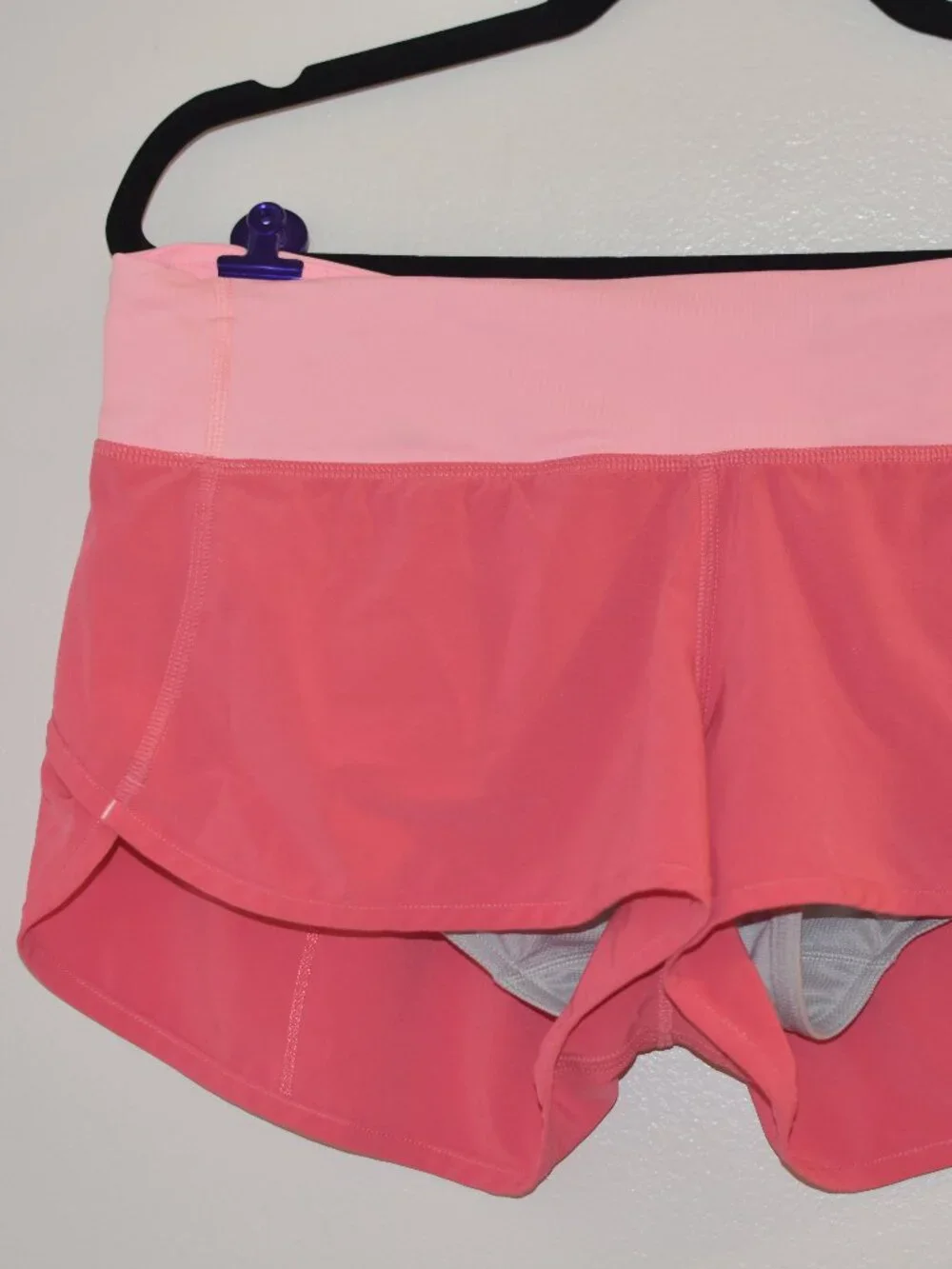 Lululemon RUN Speed Short Pink Lemonade Coral w Liner Shorts Sz 8
